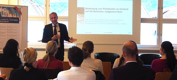 Themenabend «Bedeutung von Protokollen im Hinblick auf die Business Judgement Rule» mit FMA-Präsident Prof. Dr. Roland Müller