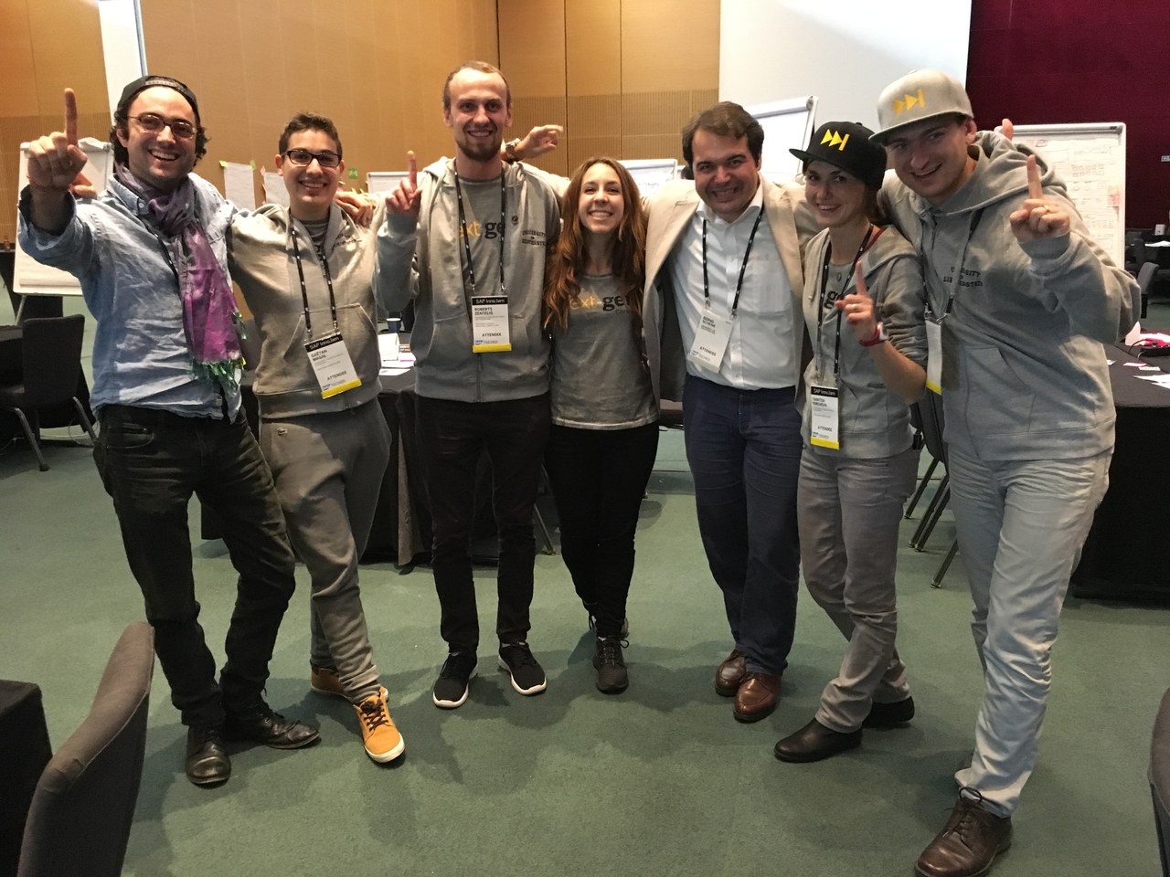 The student team from the University of Liechtenstein together with Dr. Bernd Schenk from the Hilti Chair of Business Process Management and Kevin Flesher, student and last year’s winner of the SAP #DemoJam.