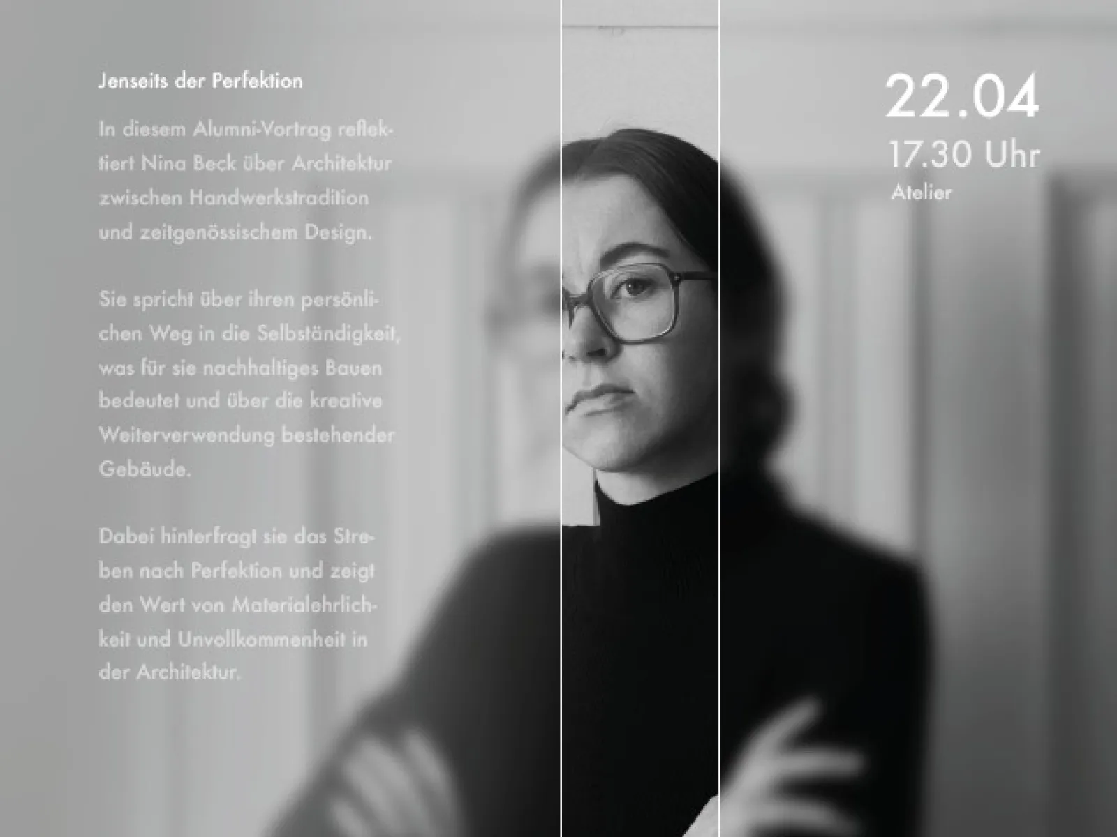 Ein grau/schwarz/weisses Veranstaltungsplakat