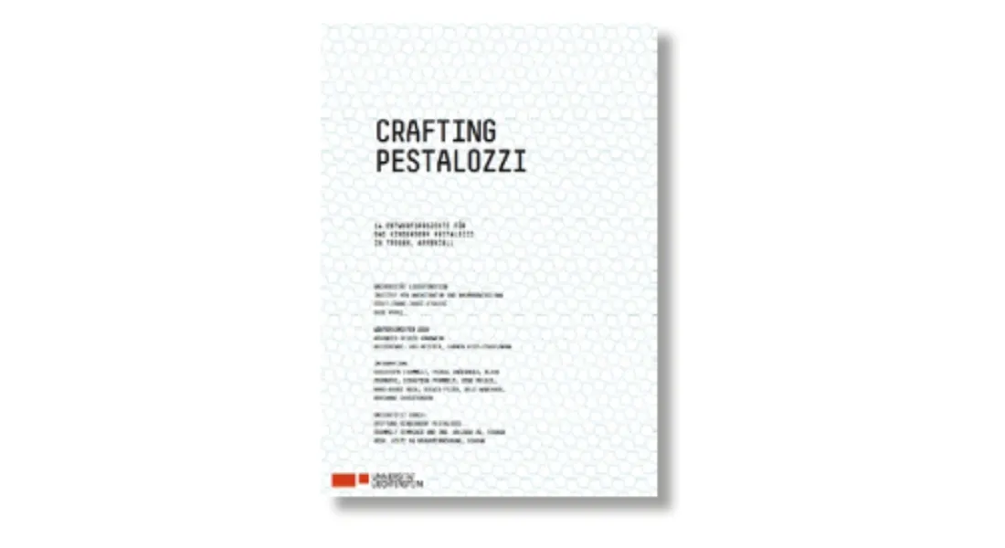 Blau/Weisses Cover mit dem Title "Crafting Pestalozzi"