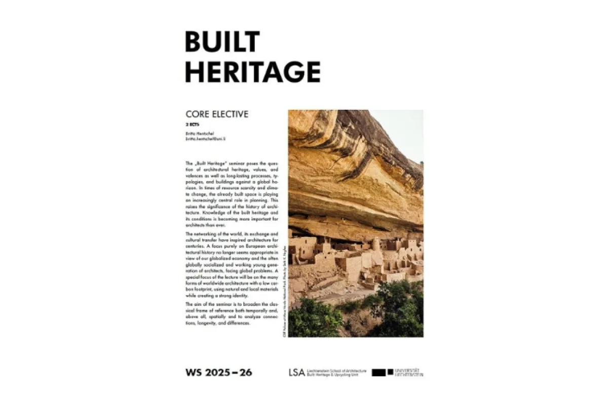 Cover der Vorlesung "Built Heritage"