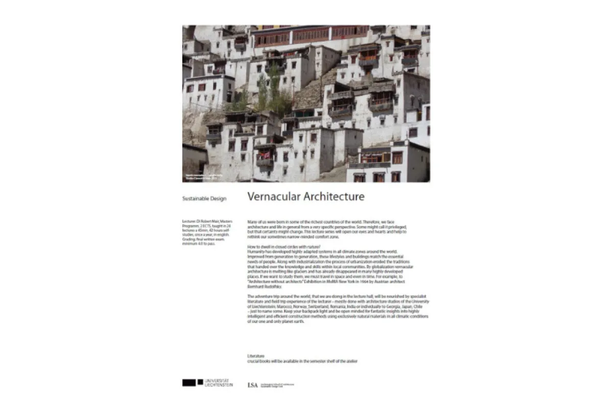 Cover mit Lehmgebäuden und schwarzer Schrift