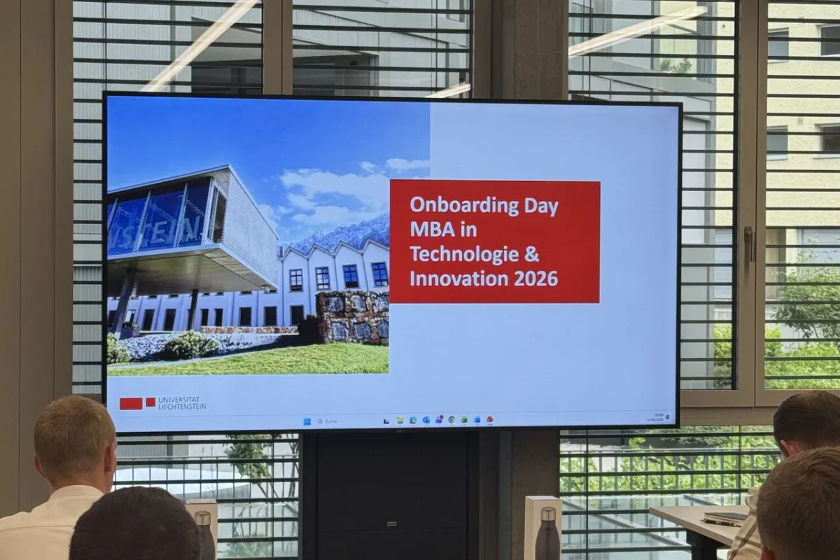 Onboarding-Präsentation für MBA-Studierende an der Universität Liechtenstein