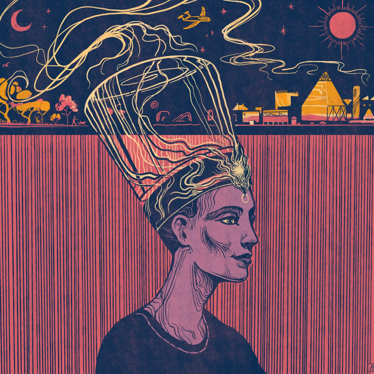 Illustration Titelseite Zeitung Denkraum von Adam Vogt