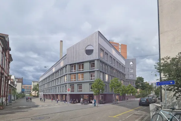 Visualisierung eines Mehrparteienhauses in Basel