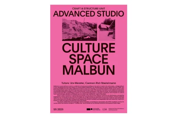 Pinkes Poster mit dem Titel "Culture Space Malbun"