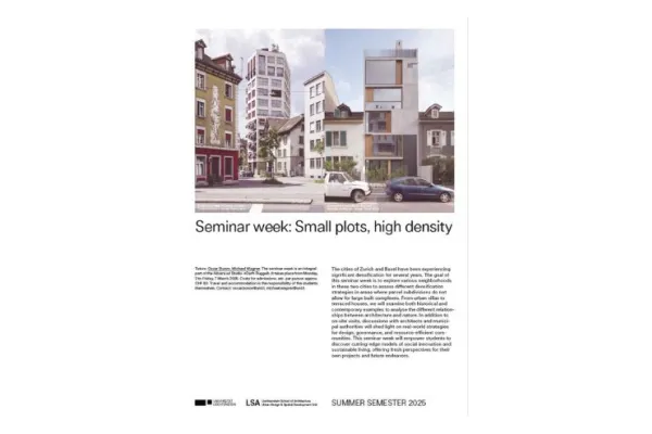 Plakat zu einer Exkursion mit dem Titel "Small plots, high density"