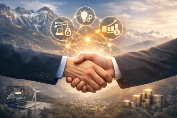 Zwei schüttelnde Hände