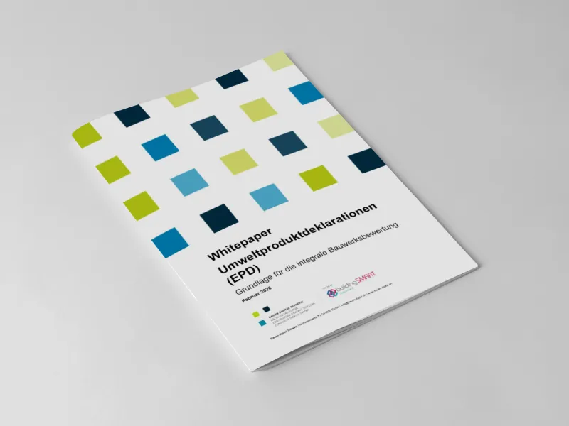 Cover mit bunten Quadraten und schwarzer Schrift