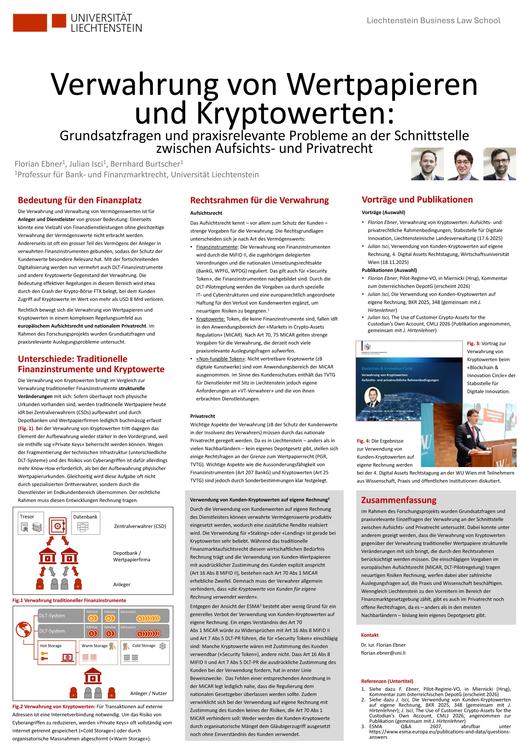 Abschlussposter Verwahrung von Wertpapieren und Kryptowerten