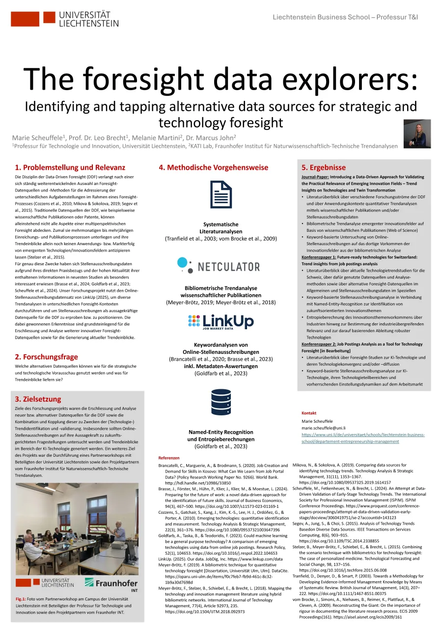 Abschlussposter Die Datenforscher der Zukunftsforschung